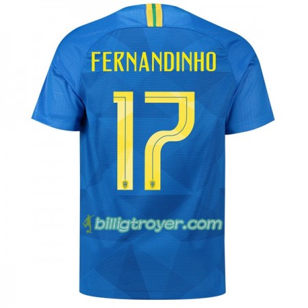 Billige Fotballdrakter Brasil Fernandinho 17 VM 2018 Bortedraktsett